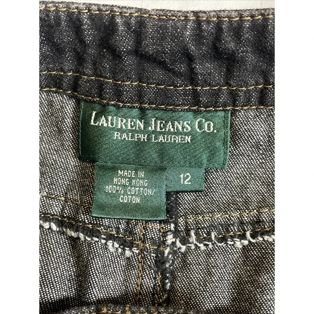 Lauren Ralph Lauren Vintage Y2K Black Denim Mini Skirt Women's Size‎ 12